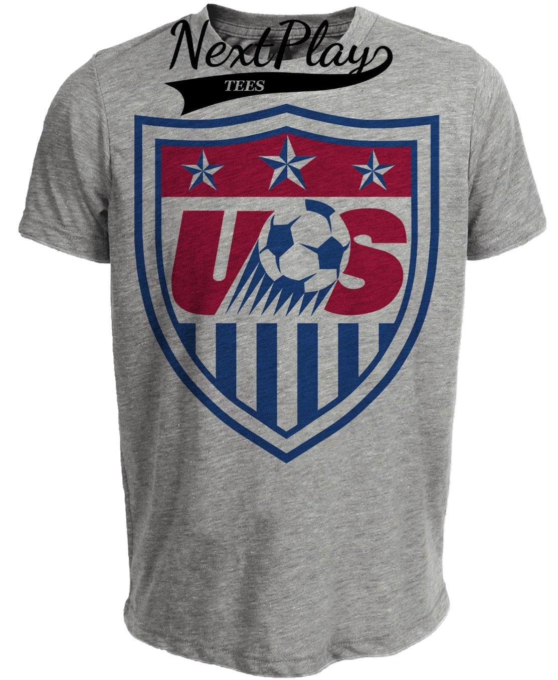 USA United States of America Retro Soccer 1996 Artwork Heather Gray Sublimated T-Shirt