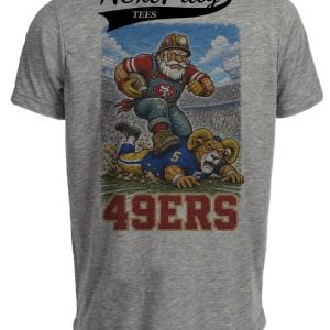 San Francisco 49ers vs Los Angeles Rams Retro Rivals Football Gray Sublimated T-Shirt
