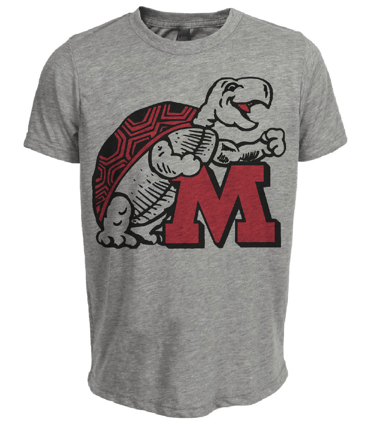 Maryland Terrapins Retro 1970 Artwork Heather Gray Sublimated T-Shirt