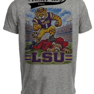 LSU Tigers vs Ole Miss Rebels Retro Rivals Football Gray Sublimated T-Shirt